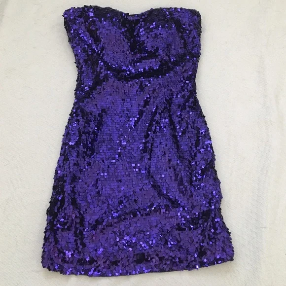 knee length dresses for ladies Scoop-Back Short Sequin Homecoming Dress by La Femme Royal Blue / 00